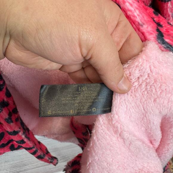 L&B Lucky & Blessed Women's Hot Pink Cheetah Fuzzy Jacket Size Large - Picture 6 of 10